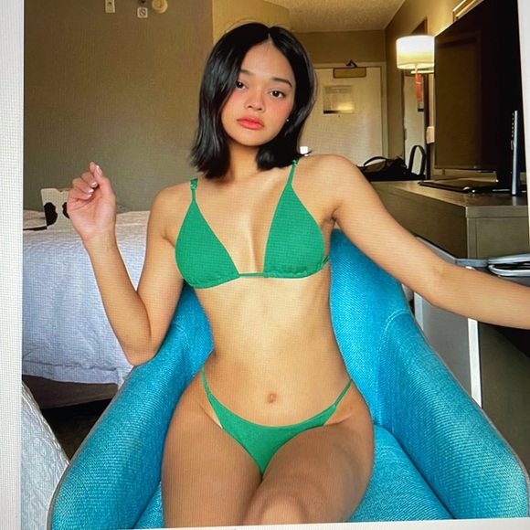 Textured tie string bikini cheeky Brazilian - Picture 3 of 6